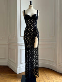 Emily Dress in Lace and Metal Mesh