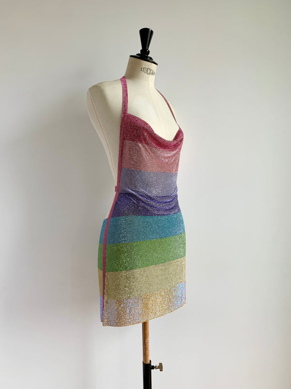 Rainbow Dress in Crystal Mesh