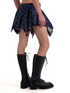 Indigo Monogram Ice Skating Mini Skirt