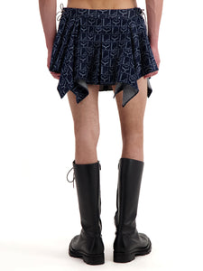Indigo Monogram Ice Skating Mini Skirt