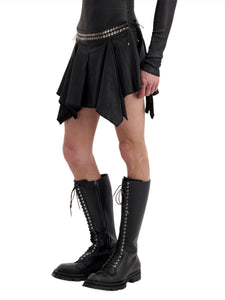 Black Leather Ice Skating Skirt