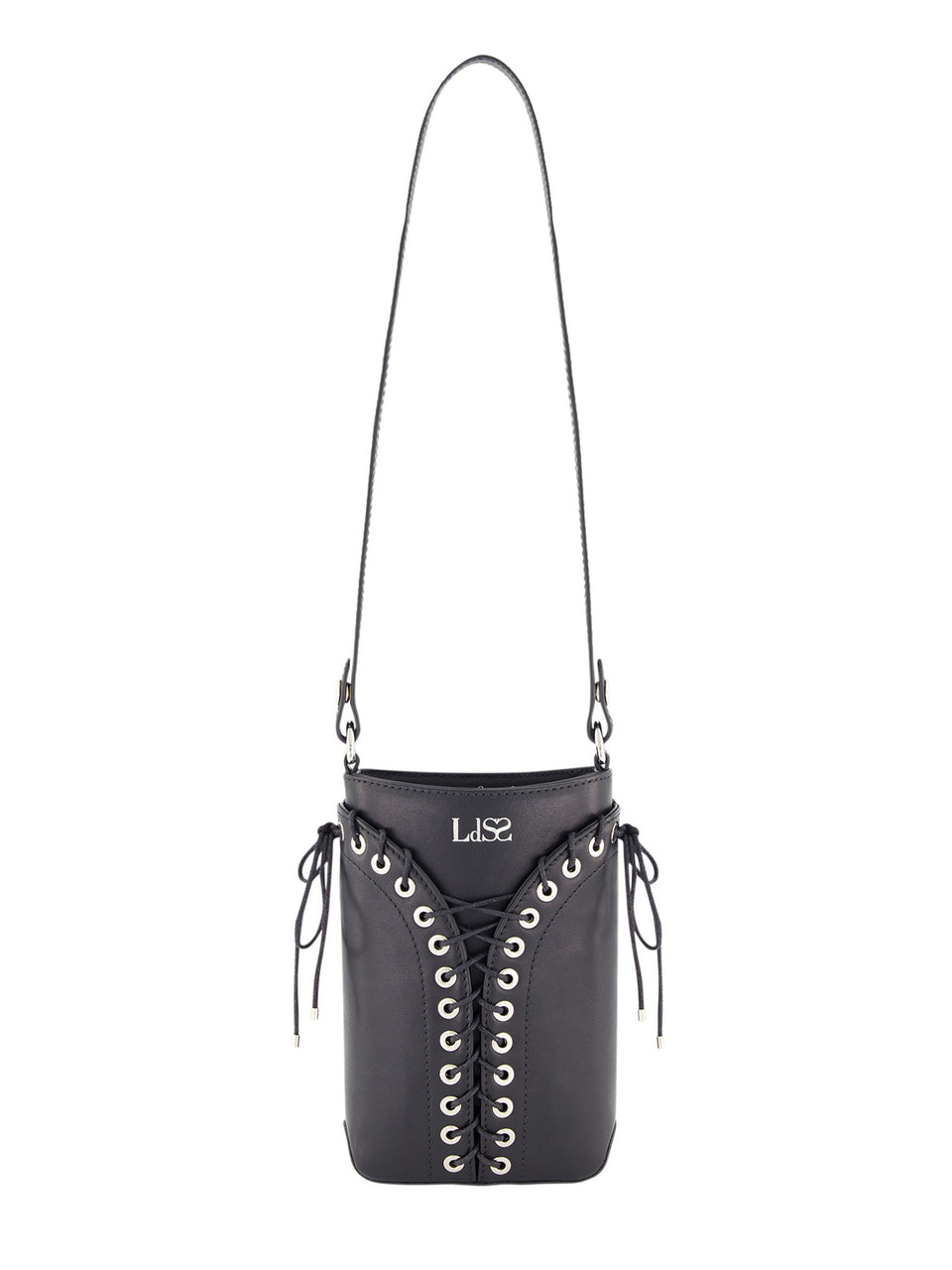 The Cleavage Crossbody Bag in Black Leather