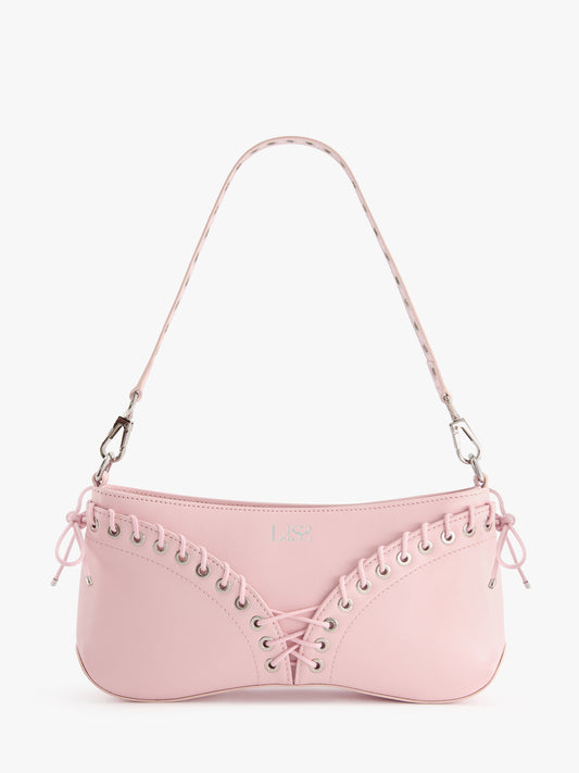 The Cleavage Bag in Pink Leather