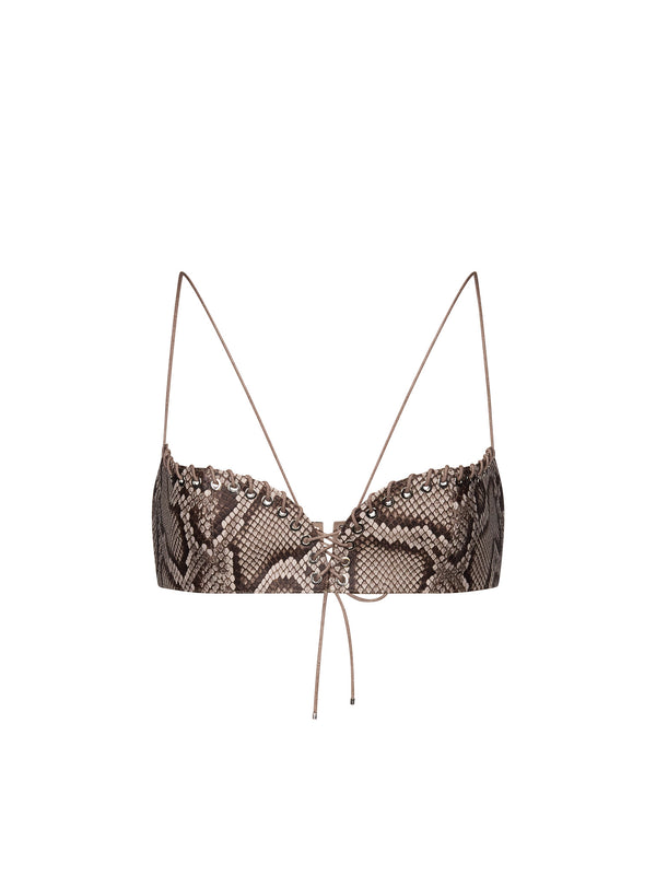 Bra in Python Leather