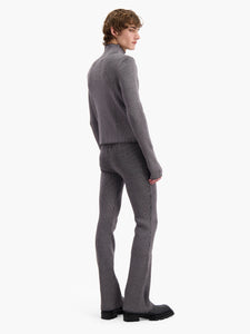 Grey Ribbed Knit Pants