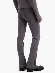 Grey Ribbed Knit Pants