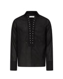 Laced Alan Shirt in Cotton (Black )