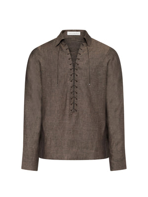 Laced Alan Shirt in Linen