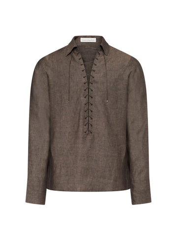 Laced Alan Shirt in Linen