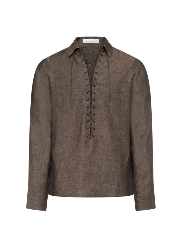 Laced Alan Shirt in Linen