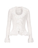 Ruffle Blouse in Lace (White)