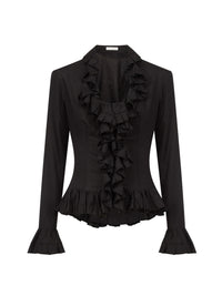 Ruffle Blouse in Linen