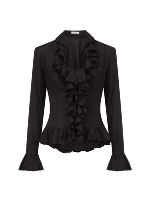 Ruffle Blouse in Linen