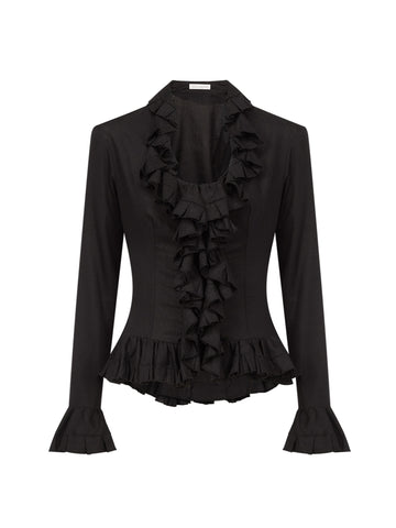 Ruffle Blouse in Linen
