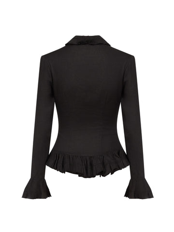 Ruffle Blouse in Linen