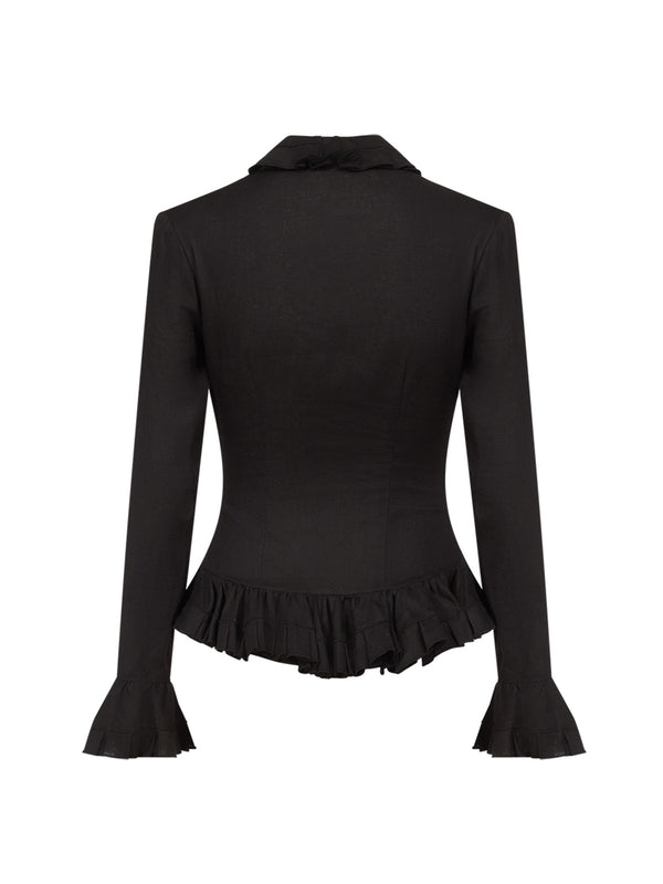 Ruffle Blouse in Linen