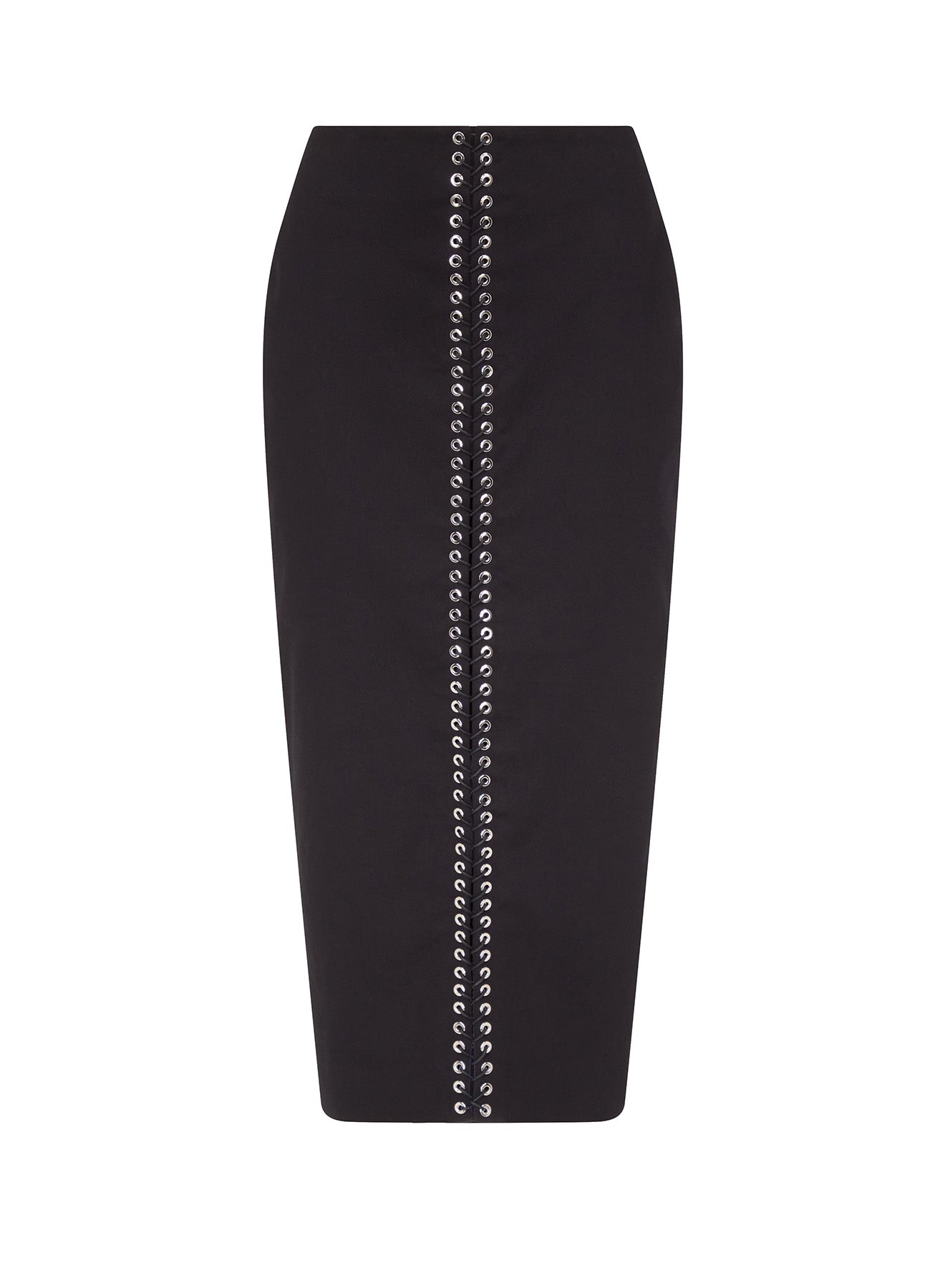 Lace-Up Pencil Skirt