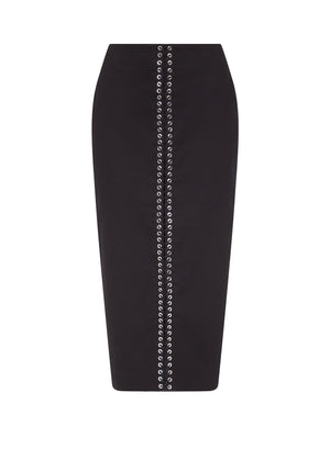Lace-Up Pencil Skirt