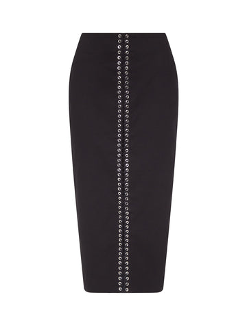 Lace-Up Pencil Skirt