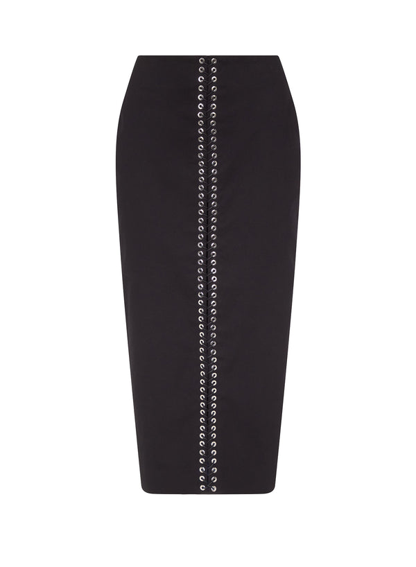 Lace-Up Pencil Skirt