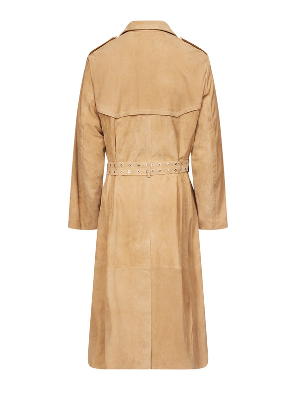 Amanda Trench Coat in Suede