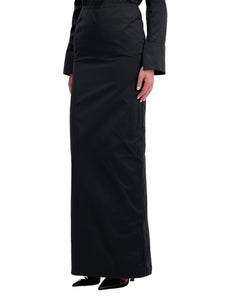 Black Taffeta Long Skirt