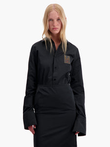 Black Taffeta Slim Shirt