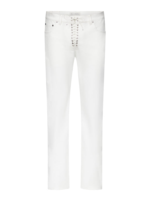 Lace-Up Jeans in Denim