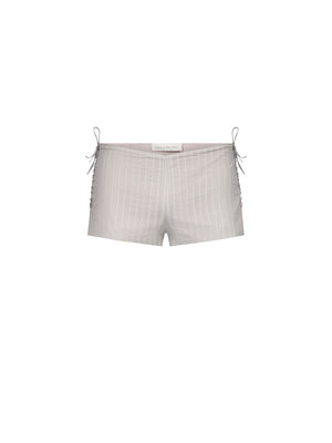 Lace-Up Micro Shorts in Cotton