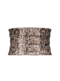 Eyelet Belt in Python Leather