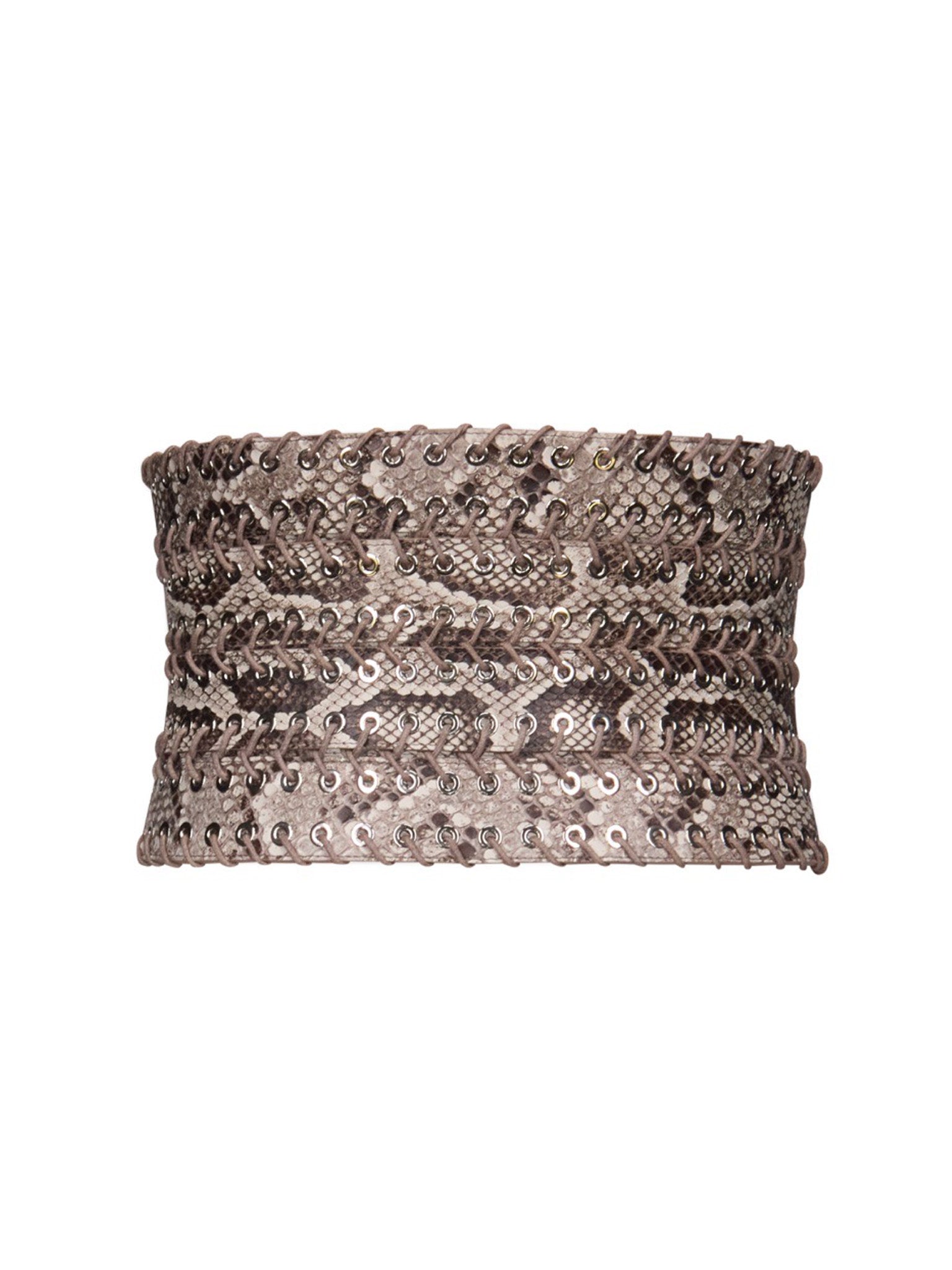 Eyelet Belt in Python Leather