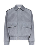 Robert Jacket in Suede (Blue Grey)