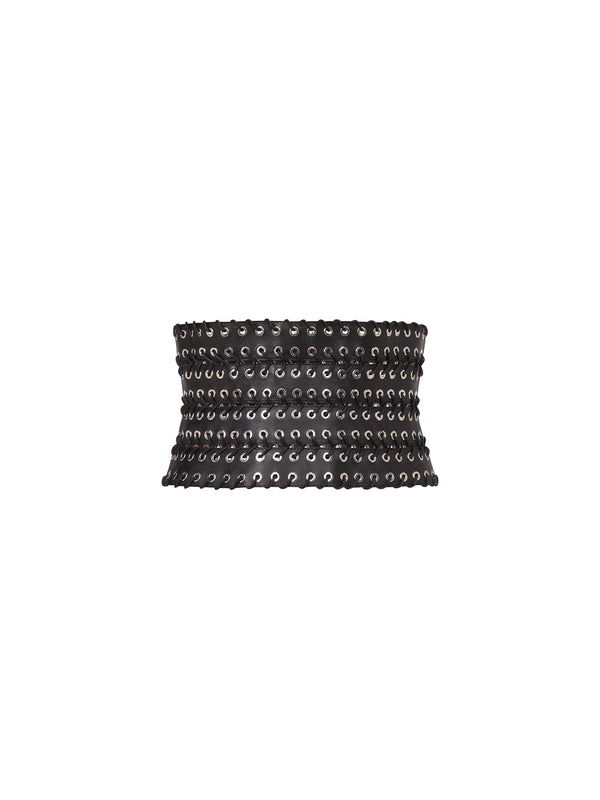 Eyelet Belt in Leather