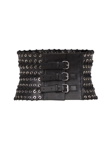Eyelet Belt in Leather – ludovic de saint sernin