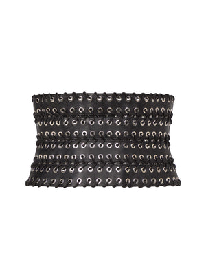 Eyelet Belt in Leather