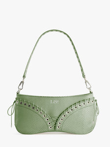 The Cleavage Bag in Green Leather