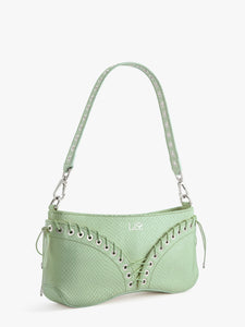 The Cleavage Bag in Green Leather
