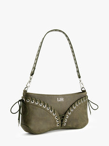 The Cleavage Bag in Khaki Leather