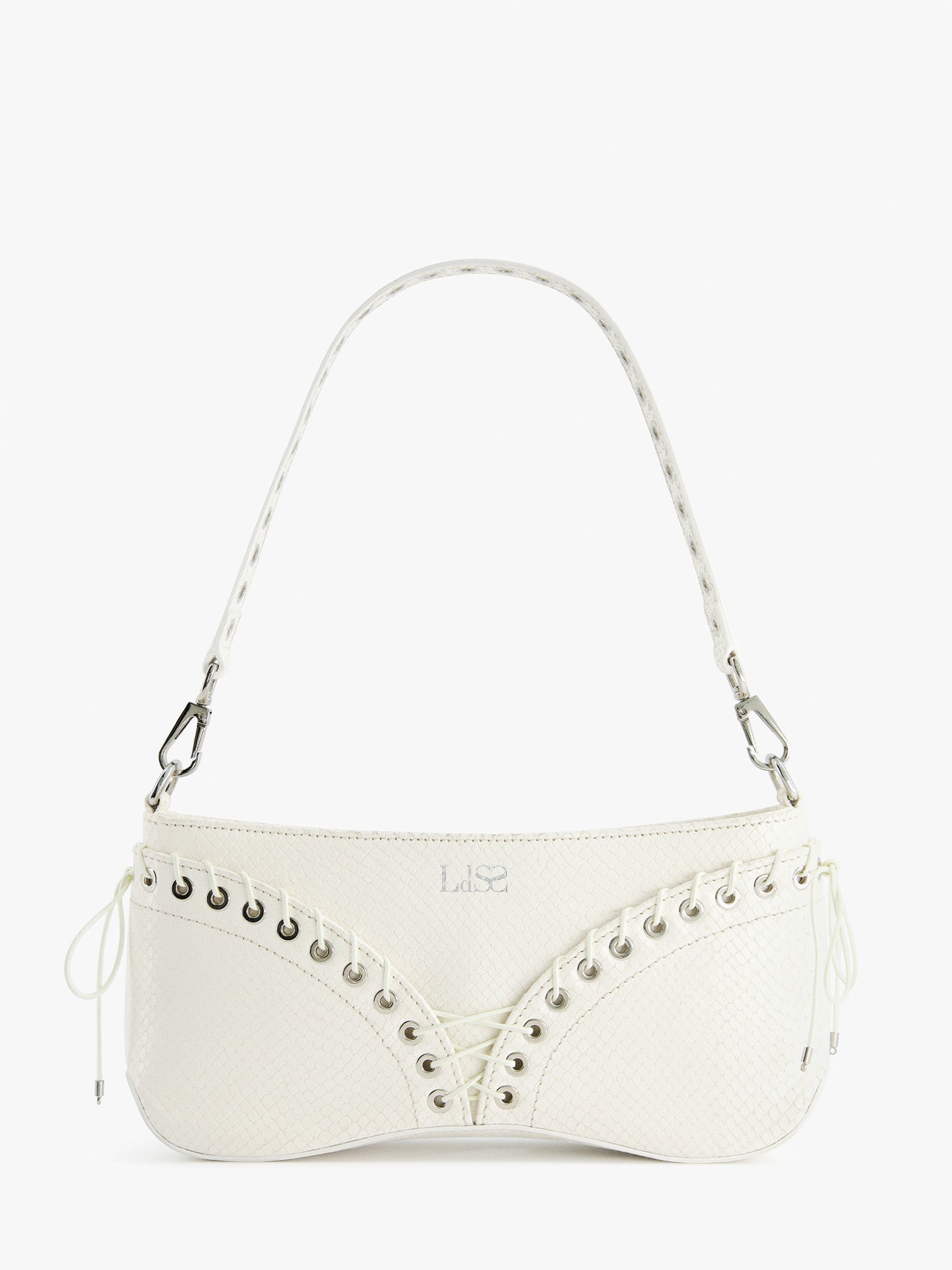 The Cleavage Bag White Embossed Leather